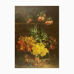 Julius Yulievich Klever, Still Life with Flowers, 1902, Oil on Canvas, Framed