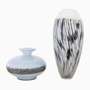 Italian Editioned Glass Vases, Set of 2