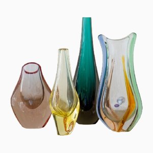 Vases Vintage en Verre de Murano, Set de 4