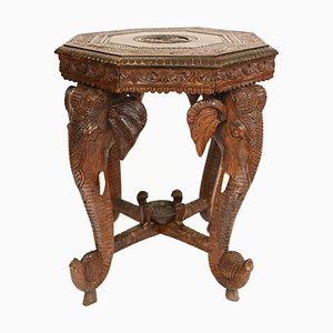 Table d'Appoint avec Pieds d'Éléphant, Birmanie, 1880s