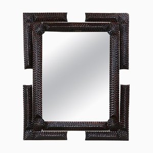 Tramp Art Rustic Wall Mirror, Austria, 1870s