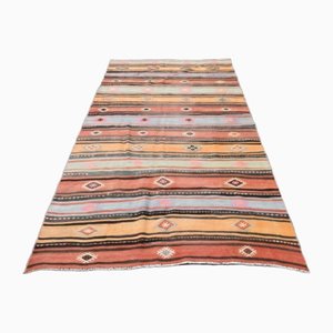Vintage türkischer Vintage Kilim Teppich mit Streifen