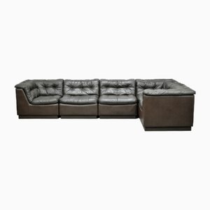 Modulares Vintage Sofa aus Leder, 5er Set