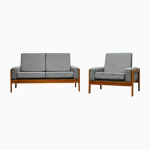 Frame Two-Seater Sofa and Armchair, Set of 2