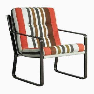 Line Armchair in Striped Fabric