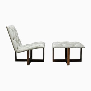 Lounge Chair with Ottoman from Saga, Set of 2
