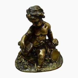 Enfant Musicien, Fin 1800s, Bronze