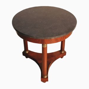 Small Empire Style Pedestal Table in Solid Mahogany, 1930s