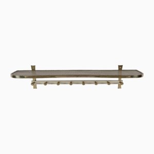 Mid-Century Modern Brass and Perforated Metal Coat Rack, Italy, 1950s