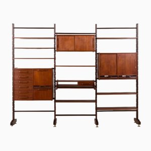 Double Front Free-Standing Wall Unit or Room Divider in Teak by Ico & Luisa Parisi, Italy, 1950s