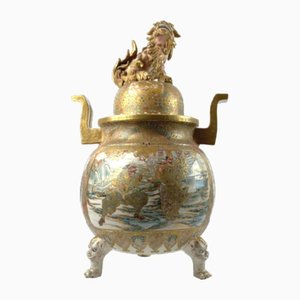Große japanische Meiji Porzellan Satsuma Vase