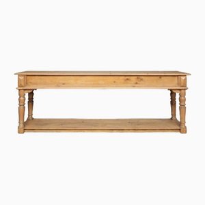English Pine Wood Console Table, 1890s