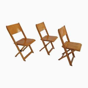 Danish Plywood Folding Chairs, 1960s, Set of 3