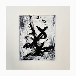 Felix Bachmann, Abstract Composition in Black and White, 2022, Acrylic on Canvas