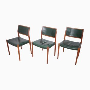 Danish Model 80 Dining Chairs by Niels O. Møller, 1960s, Set of 3