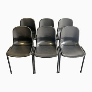 Black Stacking Chairs, Set of 6