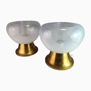 Grandes Lampes de Bureau en Verre de Murano, Set de 2