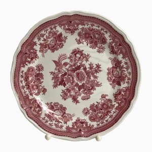 Piatto Fasan vintage in porcellana rossa di Villeroy & Boch, anni '70