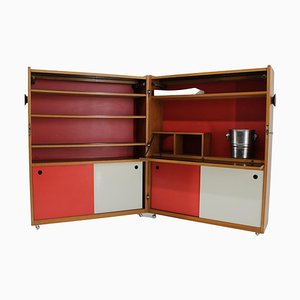 Teak Folding Bar Cabinet attributed to Johannes Andersen, Denmark, 1960s