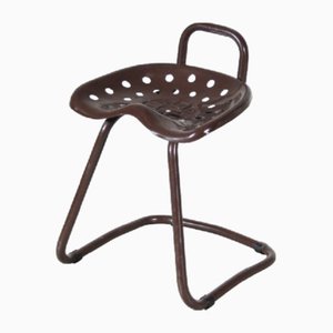 Brown Metal Tractor Seat Stool, Italy, 1970s