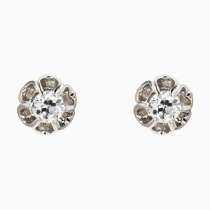 18 Karat White Gold Earrings, 1920s, Set of 2