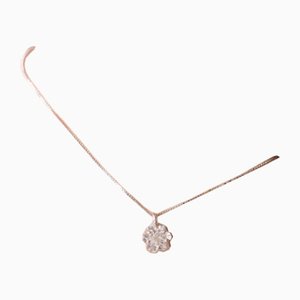 18k White Golden Golden Point Necklace with Diamond