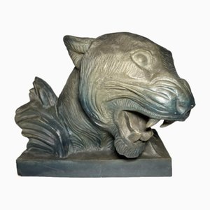 Art Deco Tiger Head by Lanfranchi, 1930s