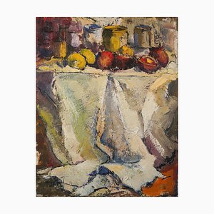 Ernest Julien Malla, Nature Morte, Fin 20ème Siècle, Huile sur Toile