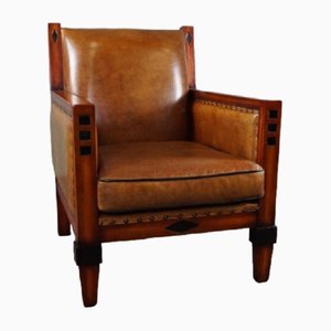 Art Deco Sheep Leather Armchair
