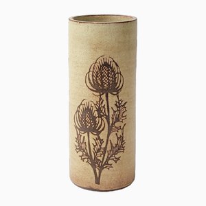 Vase Roll avec Chardon en Gres Vallauris par Fonck & Mateo, 1970s