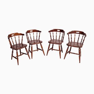 Old America Style Chairs in Chestnut, 1950s, Set of 4