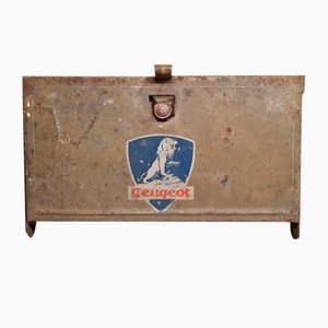 French Metal Peugeot Tray with Lid, 1950s