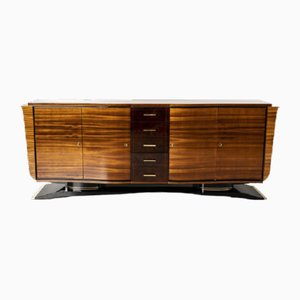 Art Deco Palisander Furnier mit Messing Details Sideboard, Frankreich, 1930er