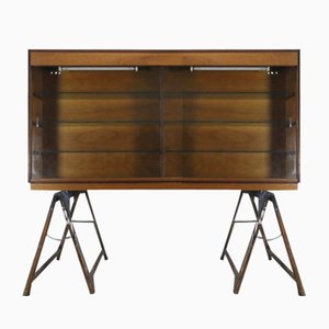 Vetrina grande Mid-Century marrone