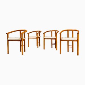 Walnut Dining Chairs from Mobil Girgi, Italy, 1970s, Set of 4