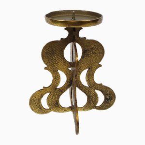 Mid-Century Modern Heavy Black Copper High Table Model Candleholder