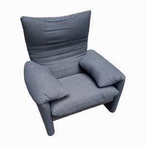 Model Maralunga Lounge Chair in Gray Fabric by Vico Magistretti for Cassina, 2010s