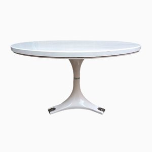 Round White Model 4993 Dining Table by Ignazio Gardella and Anna Castelli Ferrieri for Kartell, 1970s