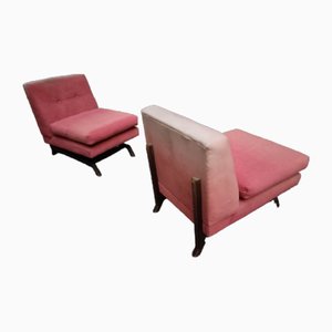 Rosewood & Fabric Lounge Chairs by Vittorio Dassi & Edmondo Palutari for Dassi, 1950s, Set of 2