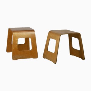 Taburetes suecos de madera de Lisa Norinder para Ikea, 1990. Juego de 2
