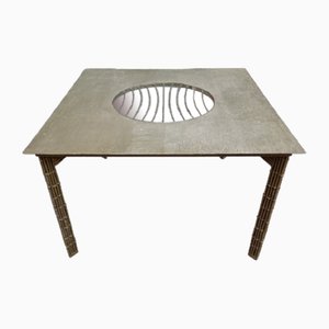 Dining Table in Iron & Bamboo, 1980s