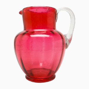 Jarra modernista de Cranberry Glass, Reino Unido, principios de 1900