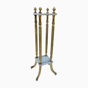 Pedestal with Marble Top and Gilded Legs