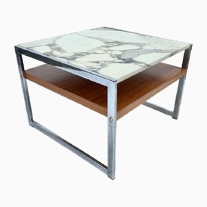 Square Coffee Table in Chrome and Onyx