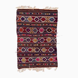 Large Vintage Turkish Wool Kilim Rug