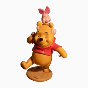 Figura Winnie the Pooh & Piglet de cerámica y resina de Peter Mook para Disney, USA, años 90