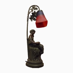 Art Nouveau Glass Matte Lamp by Charles Schneider, 1920s