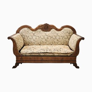 Sofá de nogal tallado, siglo XIX