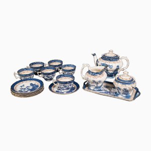 English Ceramic Tea Service for 6, 1930s, Set of 16