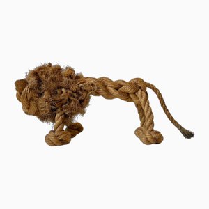 Lion en Corde Naturelle Vintage par Kay Bojesen & Jorgen Bloch, Danemark, 1960s